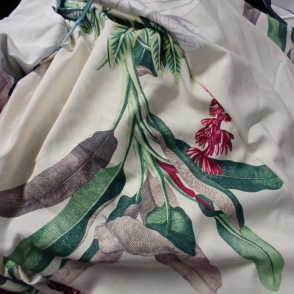 Loragal Women's Dress Size 3XL Beige Tropical Print Maxi Spring Summer Vacation - Picture 13 of 14